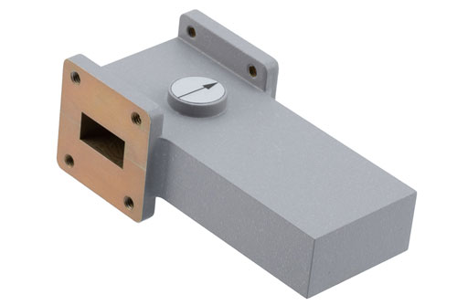 WR-75 Waveguide Isolator from 9.84 GHz to 15 GHz, 20 dB min Isolation, Cover Flange, Aluminum