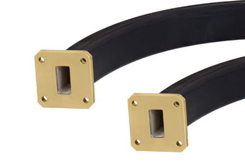 WR-75 Seamless Flexible Waveguide 12 Inch, Square Cover Flange Operating From 10 GHz to 15 GHz