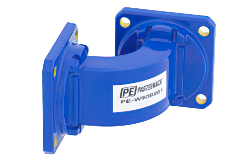 WR-90 Commercial Grade Waveguide E-Bend with UG-39/U Flange Operating from 8.2 GHz to 12.4 GHz