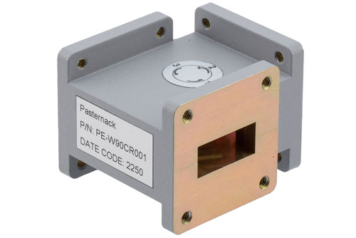WR-90 Waveguide Circulator, 8.2 GHz to 12.4 GHz, 18 dB min Isolation, Cover Flange, Aluminum