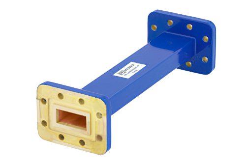 WR-90 Commercial Grade Straight Waveguide Section 6 Inch Length with CPR-90G Flange Operating from 8.2 GHz to 12.4 GHz