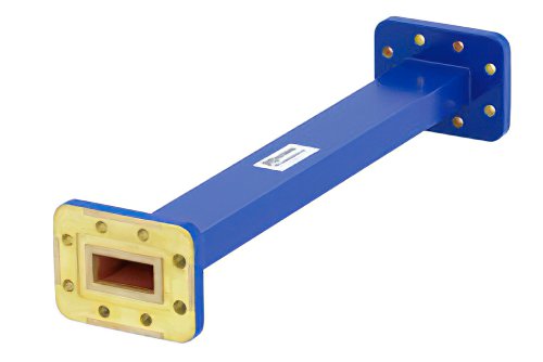 WR-90 Commercial Grade Straight Waveguide Section 9 Inch Length with CPR-90G Flange Operating from 8.2 GHz to 12.4 GHz