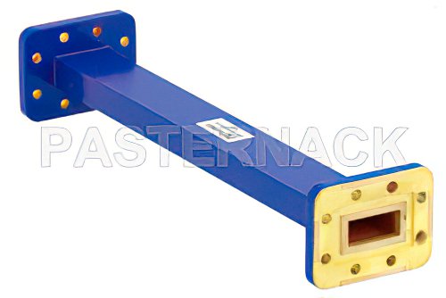 WR-90 Commercial Grade Straight Waveguide Section 9 Inch Length with CPR-90G Flange Operating from 8.2 GHz to 12.4 GHz
