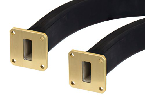 WR-90 Seamless Flexible Waveguide 12 Inch, UG-39/U Square Cover Flange Operating From 8.2 GHz to 12.4 GHz