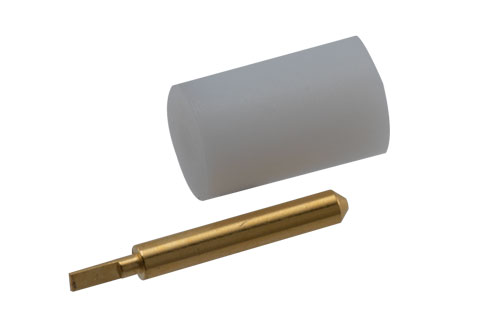 Tab pin & dielectric for 0.91mm (.036inch) field replaceable connector