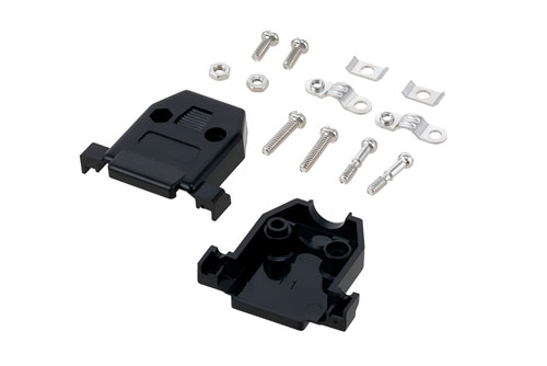 Assembled D-Sub Hood Kit, DB15/HD26 Black