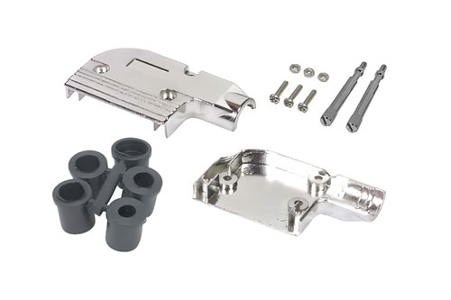 Right Angle Assembled D-Sub Hood Kit, DB15/HD26 Metal