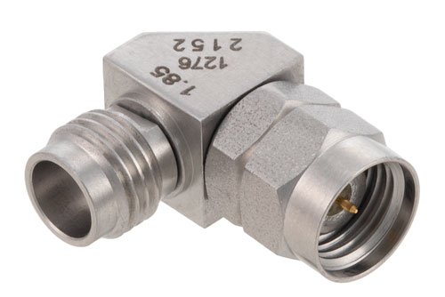 1.85mm Male to 1.85mm Female Right Angle Adapter