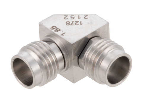 1.85mm Female to 1.85mm Female Right Angle Adapter