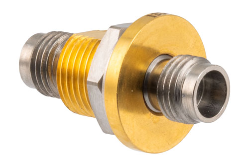 Hermetically Sealed 2.4mm Female to 2.4mm Female Bulkhead Mount Adapter, 50GHz VSWR1.25, MIL-STD-348B