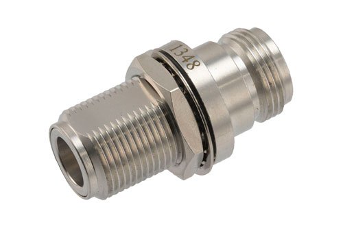 Hermetically Sealed N Female to N Female Bulkhead Mount Adapter, 11GHz VSWR1.2, MIL-STD-348B
