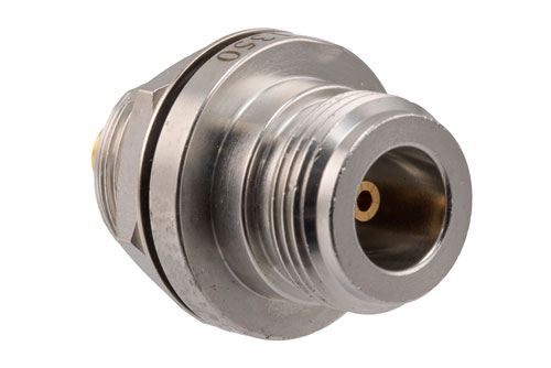 Hermetically Sealed N Female to SMA Female Bulkhead Mount Adapter, 11GHz VSWR1.35, MIL-STD 348B