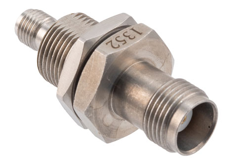Hermetically Sealed TNC Female to SMA Female Bulkhead Mount Adapter, 18GHz VSWR1.3, MIL-STD 348B