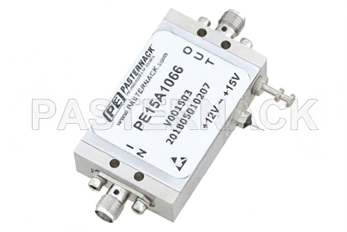 2.5 dB NF Low Noise Amplifier, Operating from 100 MHz to 2 GHz with 61.5 dB Gain, 21 dBm Psat and SMA