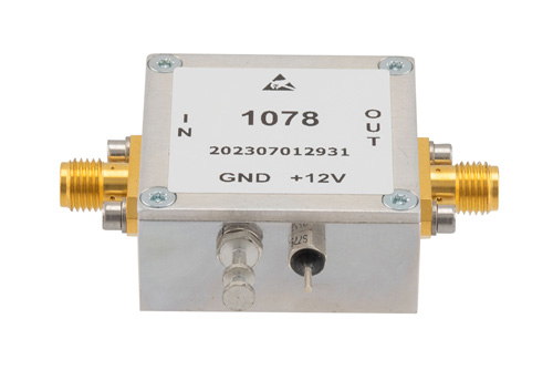 0.6 dB NF Low Noise Amplifier, Operating from 700 MHz to 2700 MHz with 36 dB Gain, 25 dBm P1dB and SMA