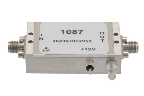 2.0 dB NF Low Noise Amplifier, Operating from 20 MHz to 6 GHz with 59 dB Gain, 18 dBm P1dB and SMA