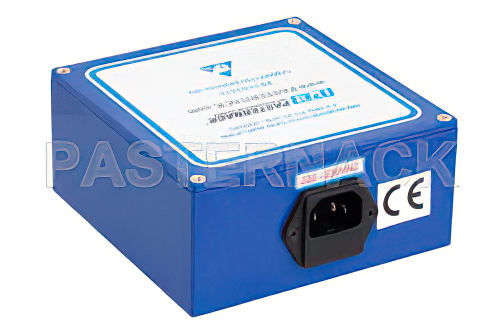 60 dB Gain, 10 dBm P1dB, 1 GHz to 20 GHz, Broadband High Gain Amplifier, Bench-Top, 220 VAC, 5 dB NF, SMA