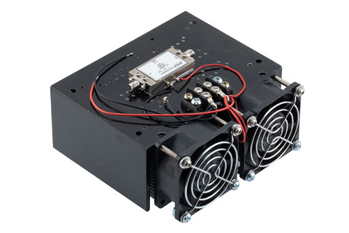 1 Watt P1dB, 6 GHz to 18 GHz, Medium Power Amplifier with Heatsink, SMA, 38 dB Gain, 10 dB NF