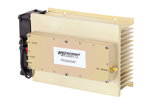 8 Watt Psat, 2 GHz to 4 GHz, High Power GaAs Amplifier, SMA Input, SMA Output, 39 dB Gain, 48 dBm IP3, Class A/AB, with Heatsink