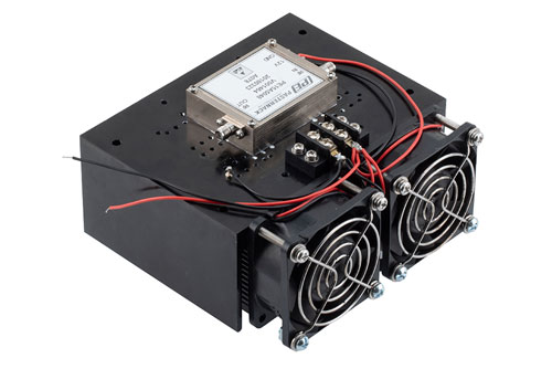 2 Watt P1dB, 6 GHz to 18 GHz, Medium Power Amplifier with Heatsink, SMA, 35 dB Gain, 40 dBm IP3