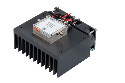 5 Watt P1dB, 6 GHz to 18 GHz, High Power Amplifier with Heatsink, SMA, 41 dB Gain, 44 dBm IP3