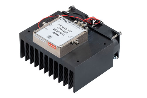 10 Watt P1dB, 6 GHz to 18 GHz, High Power Amplifier with Heatsink, SMA, 40 dB Gain, 46 dBm IP3