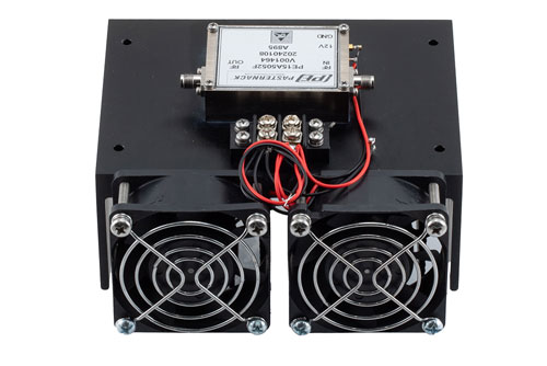 5 Watt P1dB, 8 GHz to 12 GHz, High Power Amplifier with Heatsink, SMA, 40 dB Gain, 44 dBm IP3