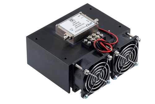 5 Watt P1dB, 8 GHz to 12 GHz, High Power Amplifier with Heatsink, SMA, 40 dB Gain, 44 dBm IP3