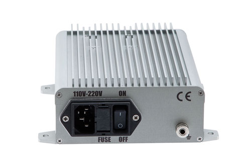 1W Psat, 26 dB Gain, 0.01 GHz to 22 GHz, AC Powered Broadband GaAs GaN Power Amplifier with Heatsink, Bench-Top, 110/240VAC, SMA