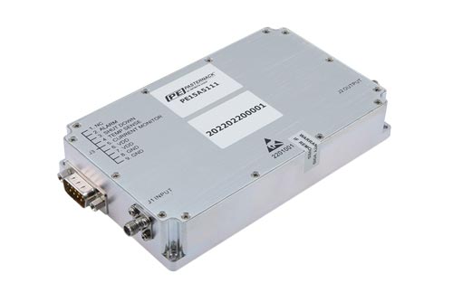 43 dB Gain, 20 Watt Psat, 0.5 GHz to 2 GHz, High Power GaN Amplifier, Class AB, SMA