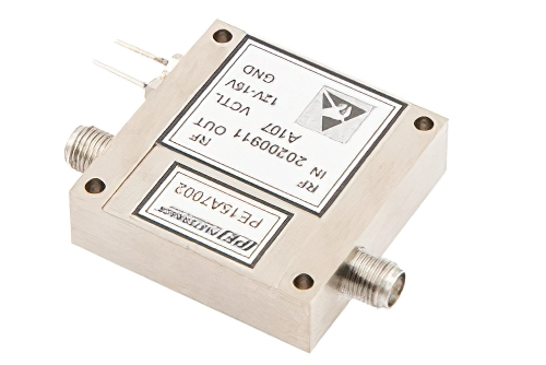 40 dB Variable Gain Amplifier, 15 dBm P1dB, 500 MHz to 4 GHz, 20 dB Gain Control, 4.75 dB NF, SMA
