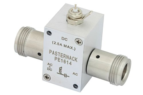 10 MHz to 4 GHz N Bias Tee Rated to 2500 mA and 100 Volts DC