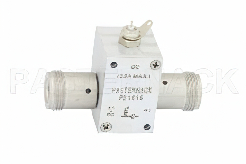 10 MHz to 6 GHz N Bias Tee Rated to 2500 mA and 100 Volts DC