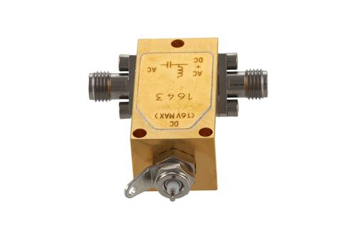 12 KHz to 40 GHz, 2.92mm Broadband Bias Tee, Rated 150 mA and 16 Volts, DC Pin
