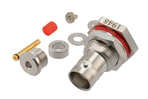 BNC Female Bulkhead Mount Hermetically Sealed Connector Clamp/Solder Attachment for RG316