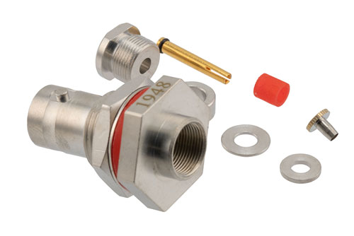 BNC Female Bulkhead Mount Hermetically Sealed Connector Clamp/Solder Attachment for RG316
