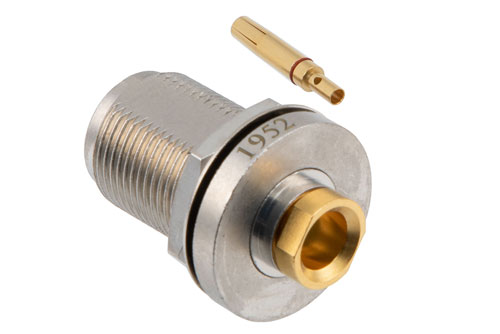 N Female Bulkhead Mount Hermetically Sealed Connector Clamp/Solder Attachment for RG401