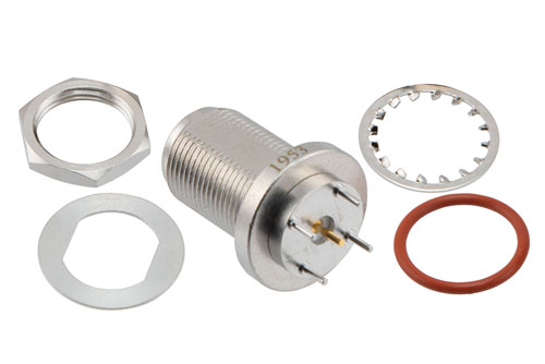 N Female Bulkhead Mount Hermetically Sealed Connector Solder Attachment Terminal