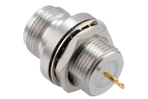 N Female Bulkhead Mount Hermetically Sealed Connector Solder Attachment Terminal