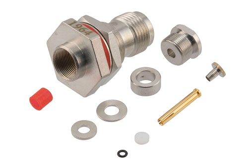 TNC Female Bulkhead Mount Hermetically Sealed Connector Clamp/Solder Attachment for RG316