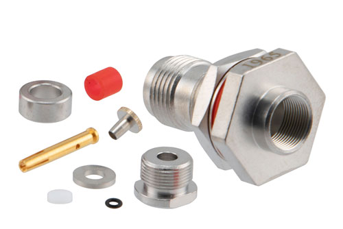 TNC Female Bulkhead Mount Hermetically Sealed Connector Clamp/Solder Attachment for LMR-100A-PVC, PE-C100, RG174, RG316, RG188