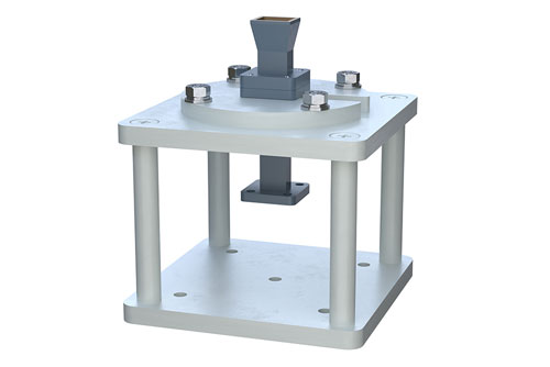 WR-28 Waveguide Antenna, 26.5 GHz to 40 GHz Frequency Range, 10 dBi Gain, UG-599/U Flange, Integrated Cage-Style Mount