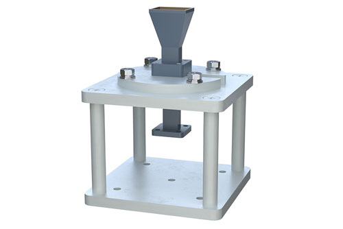 WR-28 Waveguide Antenna, 26.5 GHz to 40 GHz Frequency Range, 15 dBi Gain, UG-599/U Flange, Integrated Cage-Style Mount