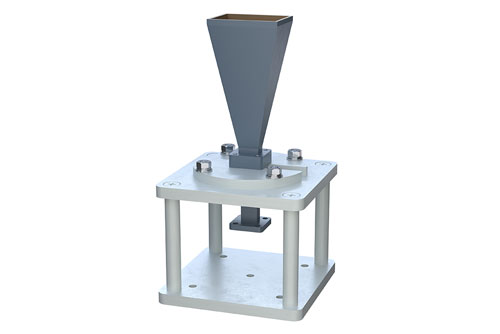 WR-28 Waveguide Antenna, 26.5 GHz to 40 GHz Frequency Range, 20 dBi Gain, UG-599/U Flange, Integrated Cage-Style Mount