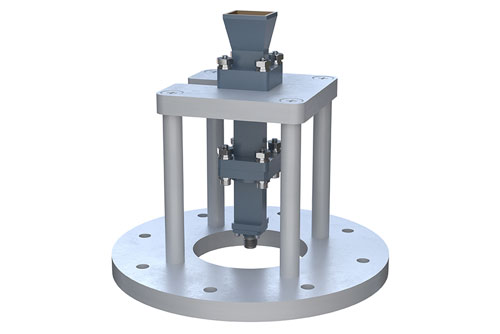 WR-42 Standard Gain Horn with 10 dBi gain, End Launch 2.92mm Female connector, Integrated Cage-Style Mount