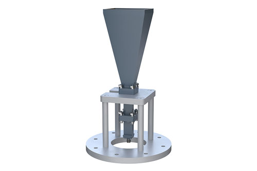 WR-42 Standard Gain Horn with 20 dBi gain, End Launch 2.92mm Female connector, Integrated Cage-Style Mount