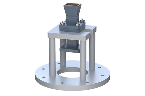 WR-51 Waveguide Antenna, 15 GHz to 22 Ghz Frequency Range, 10 dBi Gain, Square Flange, Integrated Cage-Style Mount