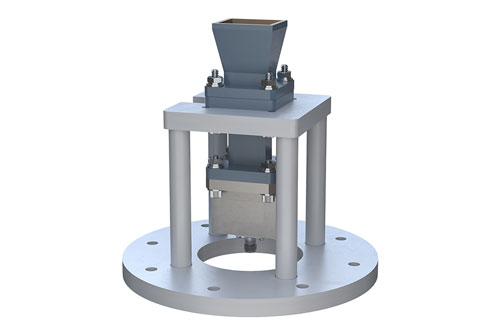 WR-62 Standard Gain Horn with 10 dBi gain, End Launch SMA Female connector, Integrated Cage-Style Mount