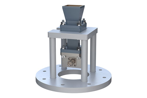 WR-62 Standard Gain Horn with 10 dBi gain, SMA Male connector, Integrated Cage-Style Mount