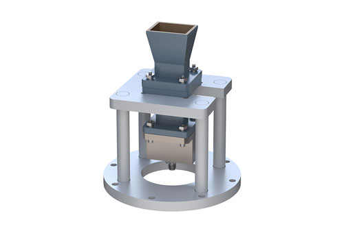 WR-75 Standard Gain Horn with 10 dBi gain, End Launch SMA Female Connector, Integrated Cage-Style Mount